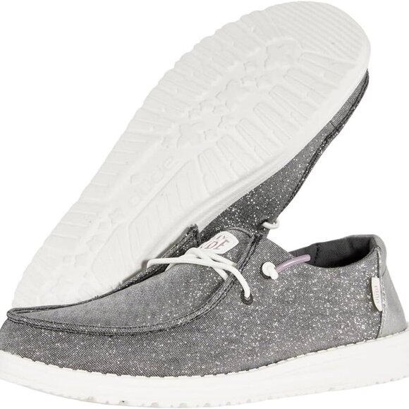 Women’s Metallic Glitter Slip-On Shoes Textile Wide Size 9 Comfortable - Picture 2 of 7